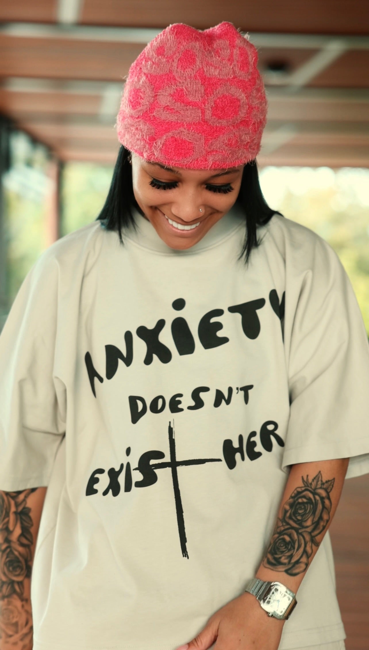 Anxiety Doesn’t Exists Here Cropped Shirt